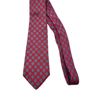 KS Kenneth Stevens Red Italian Silk Tie Made in USA 58x3" Classy and Elegant